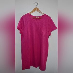 NWT Gap Hot Pink Relaxed Fit Short Sleeve T-Shirt Dress, Size Large